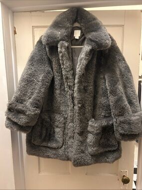 H&M Faux Fur Gray Lined Jacket